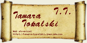 Tamara Topalski vizit kartica
